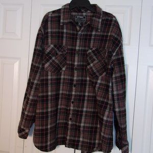 Men's National Outfitters Flannel Long Sleeve plaid Button down Shirt, 2XL